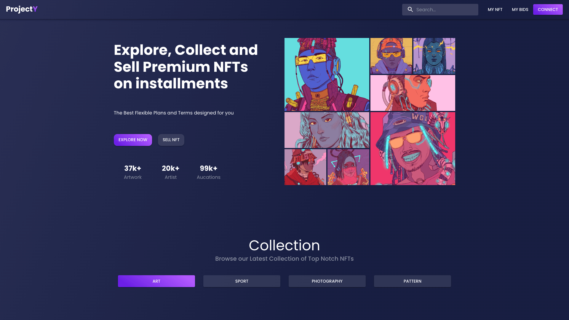 Project Y user interface