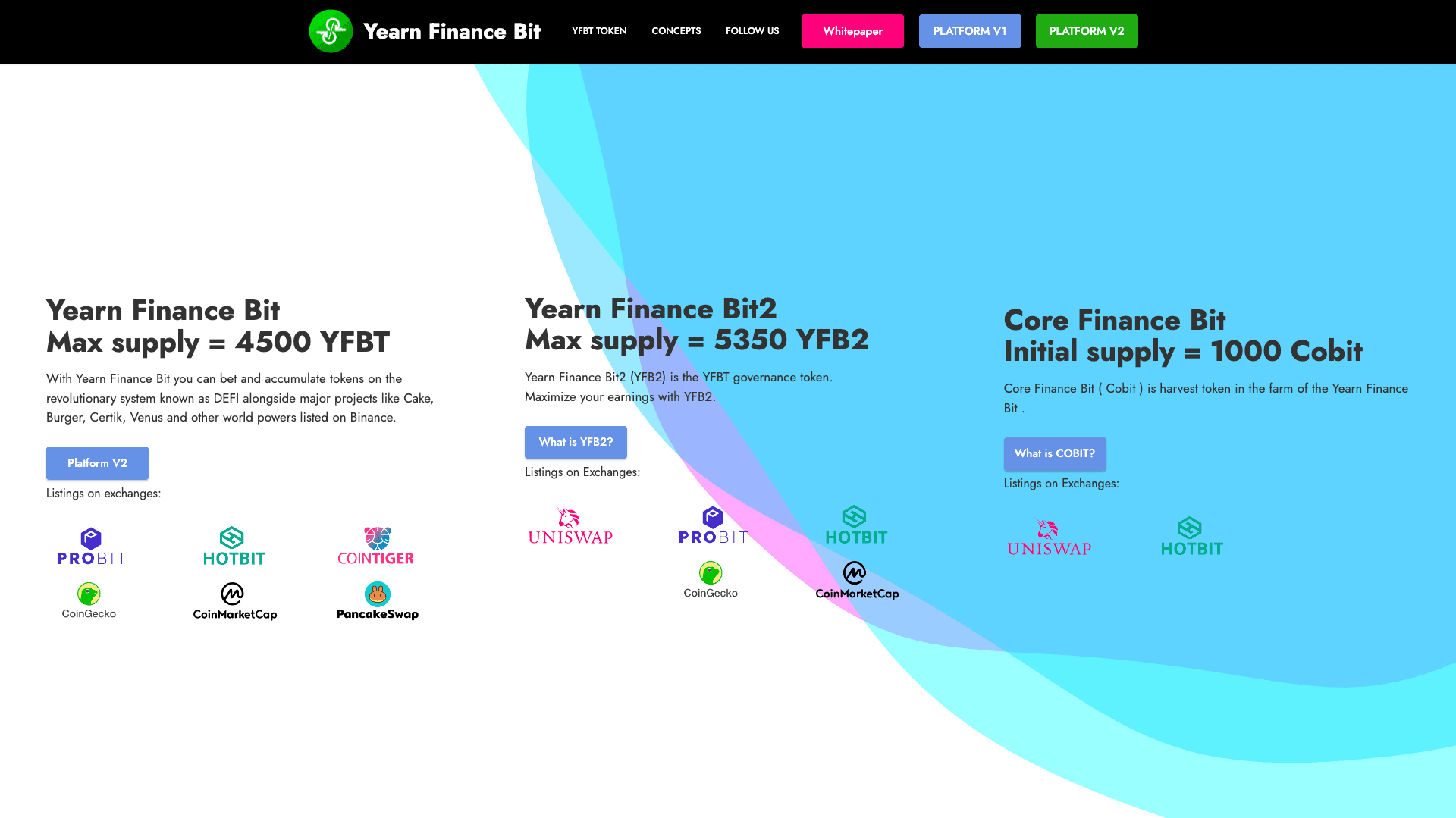 YFBT Farming user interface
